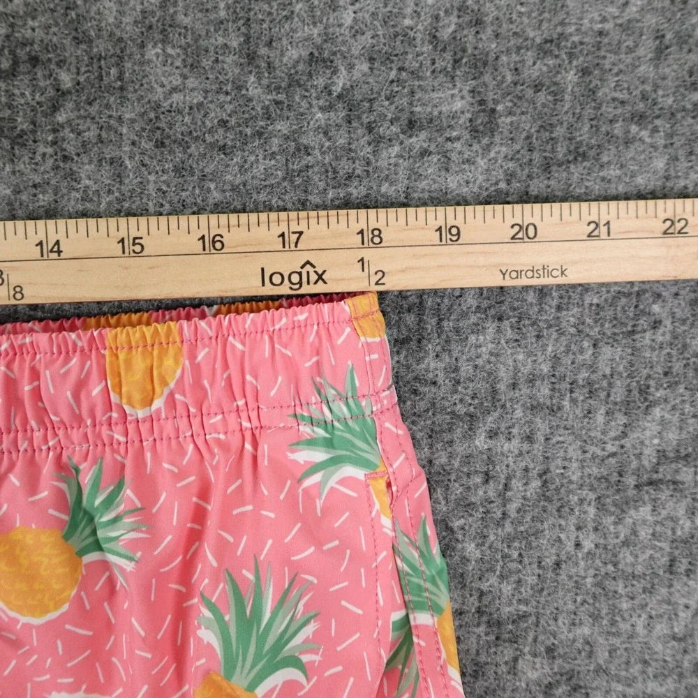 Bear Bottom Swim Trunk Mens 2XL Pink Pineapple Print Mesh Lined Pool‎ Beach